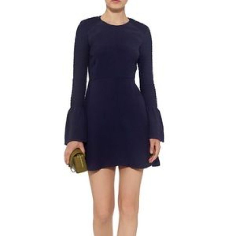 A.L.C. Alexa Silk Smocked Sleeve Dress